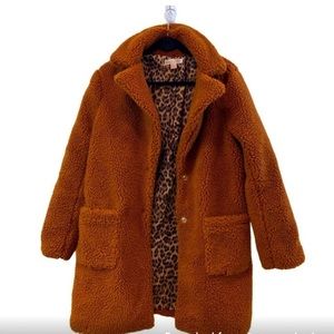 Vintage Band of Gypsies | Coat Shearling Leopard Interior S M L Bohemian Boho